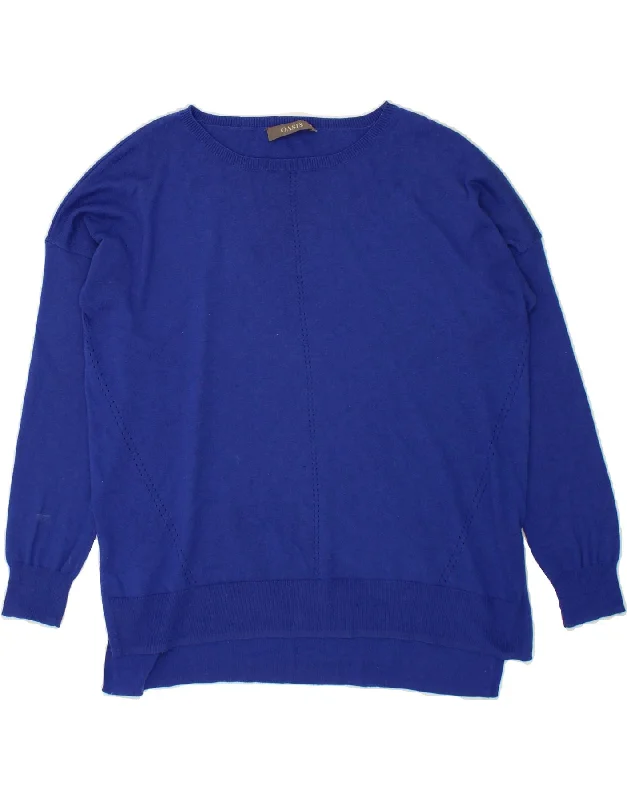 Crazy Deals OASIS Womens Boat Neck Jumper Sweater UK 10 Small Blue Cotton