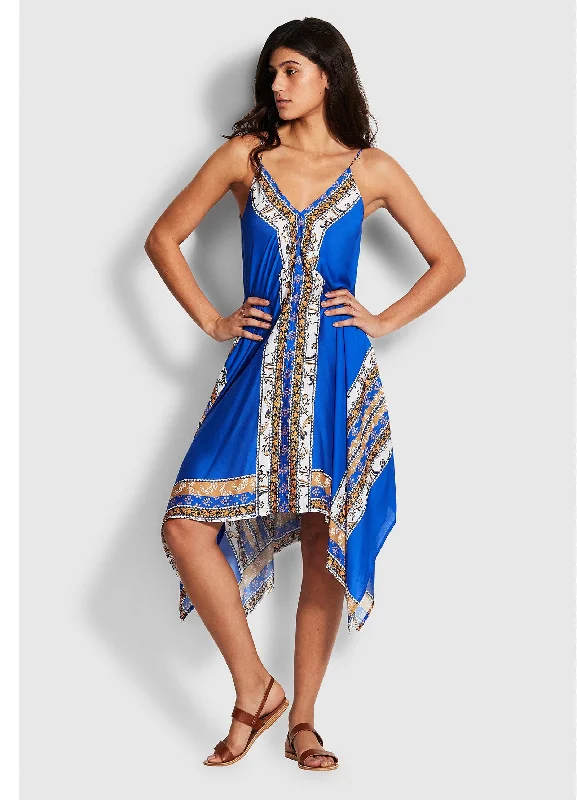 Massive Deals El Dorado Scarf Dress - Cobalt Blue