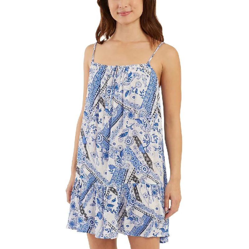 Super Bargain Juniors Womens Adjustable Ruffled Slip Dress