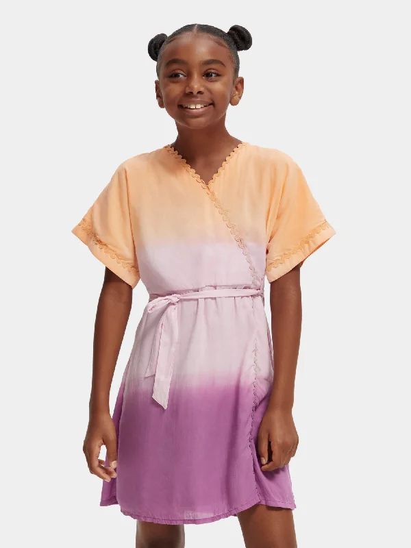 Price Drop Alert Kids - Tie-dyed V-neck kaftan mini dress