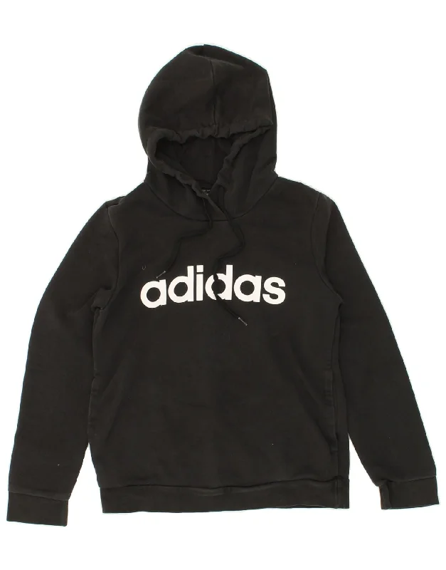 Fantastic Offers ADIDAS Womens Graphic Hoodie Jumper UK 8/10 Small Black Cotton