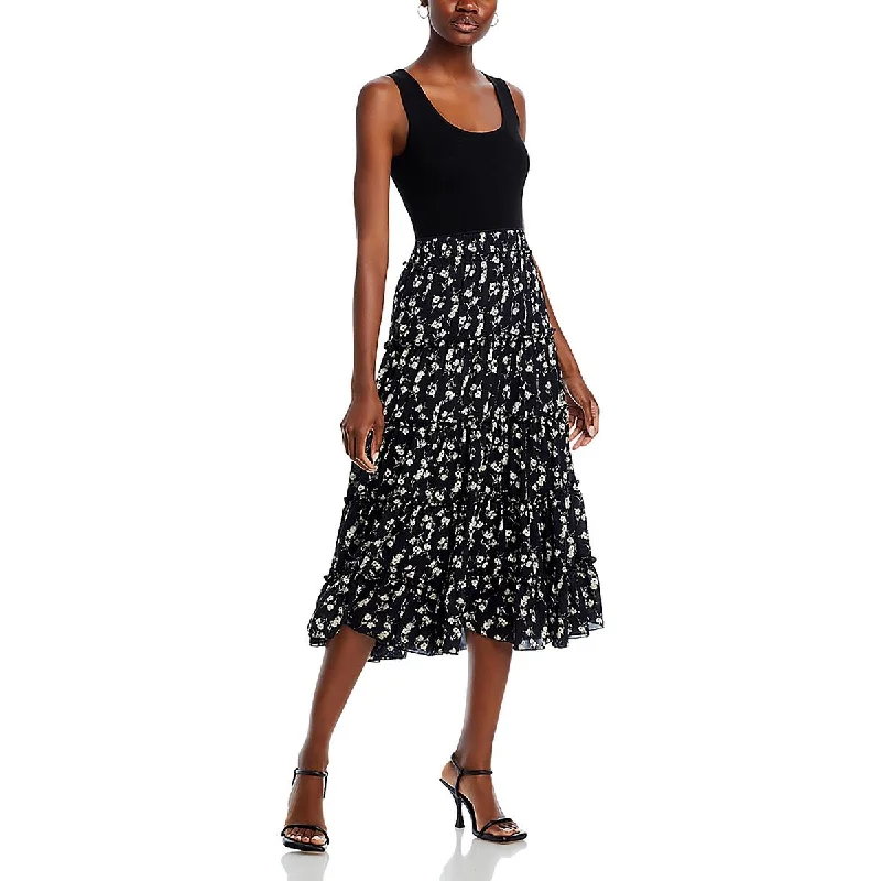 Special Buy Womens Floral Print Ruffled Fit & Flare Dress