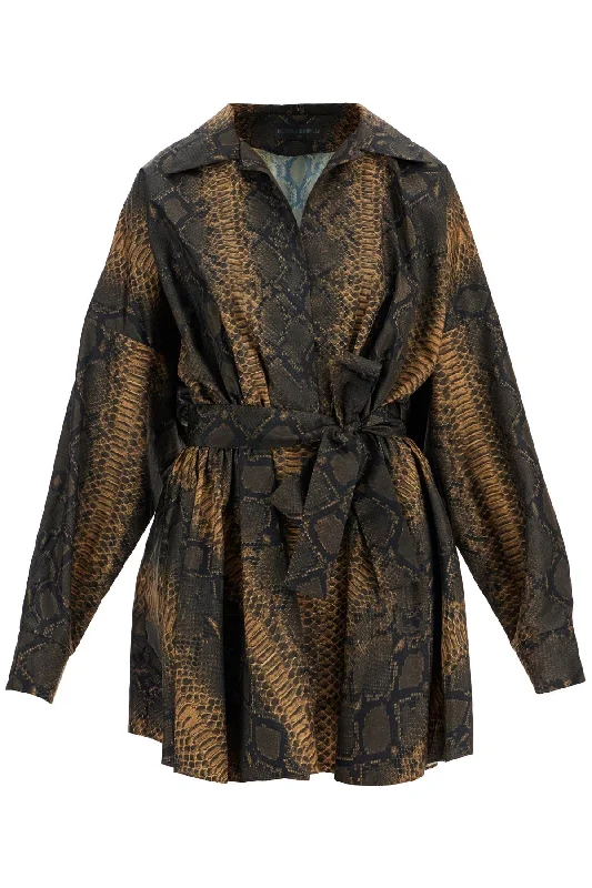 The Best Prices Norma Kamali Women's  Snake Print Oversized Mini Dress