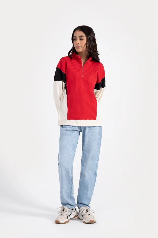 Daily Specials Boxy Fit Color Block Sweatshirt
