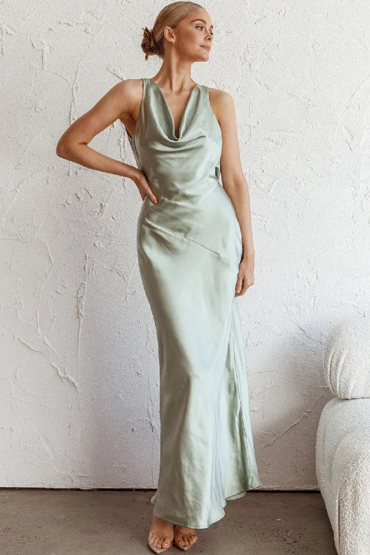 Deal Alert Cassiopeia Open Back Maxi Dress Pistachio