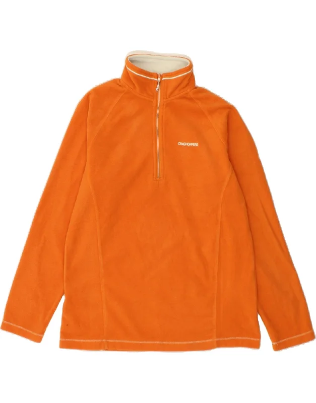 Super Sale CRAGHOPPERS Womens Graphic Zip Neck Fleece Jumper UK medium Orange