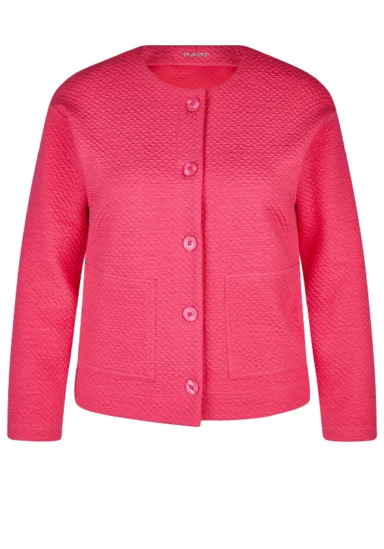 Year-End Sale Rabe Button Up Waffle Textured Short Jacket, Pink