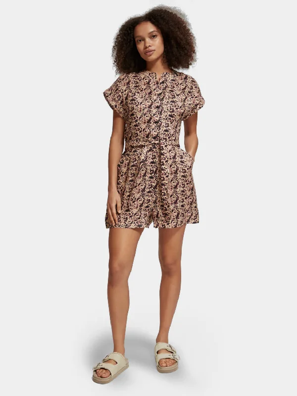 Amazing Deals Linen printed playsuit