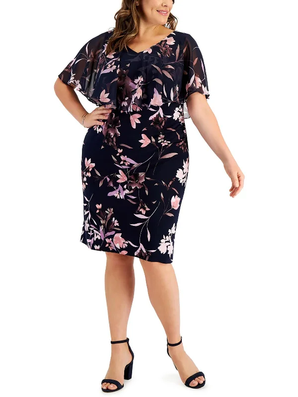 Low Prices Plus Womens Ruffled Mini Mini Dress