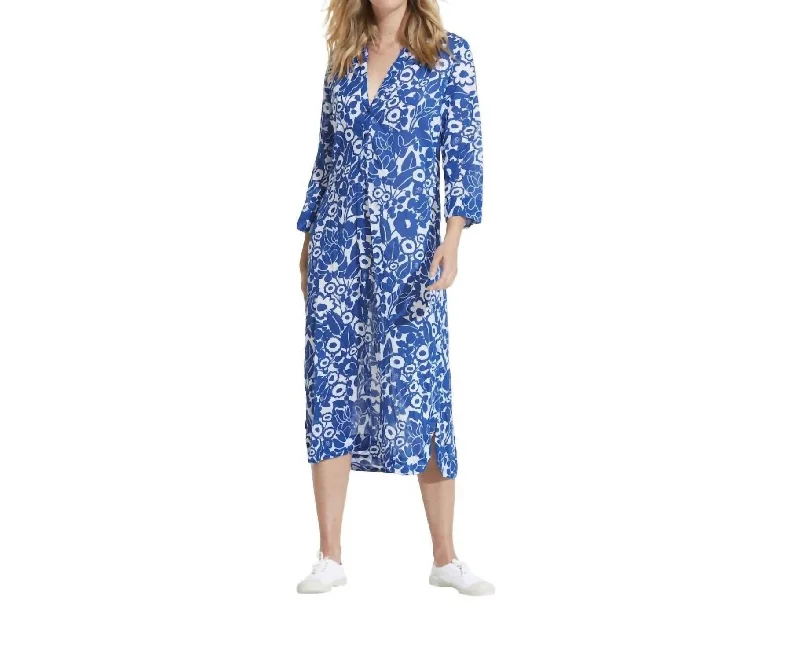 Online Only Lemnos Cotton Cruise Dress In Blue