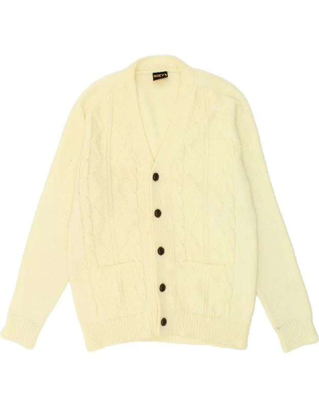 Reduced Prices VINTAGE Womens Cardigan Sweater UK 16 Large Off White Acrylic