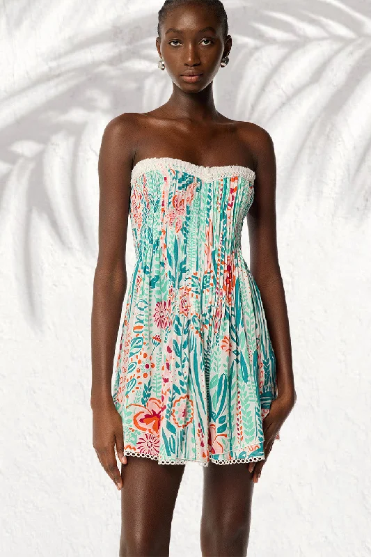 Price Smash Bandeau Dress Claire - Mint Plum