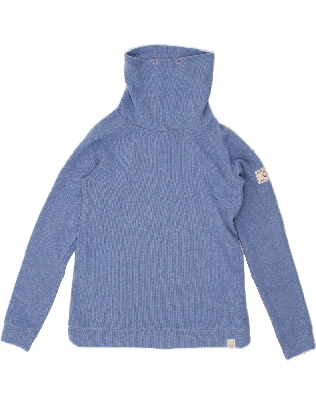 Daily Deals JOULES Womens Roll Neck Jumper Sweater UK 8 Small Blue Cotton