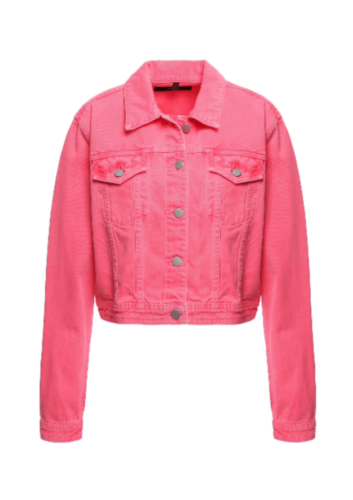 Crazy Deals PINK CROPPED DENIM JACKET