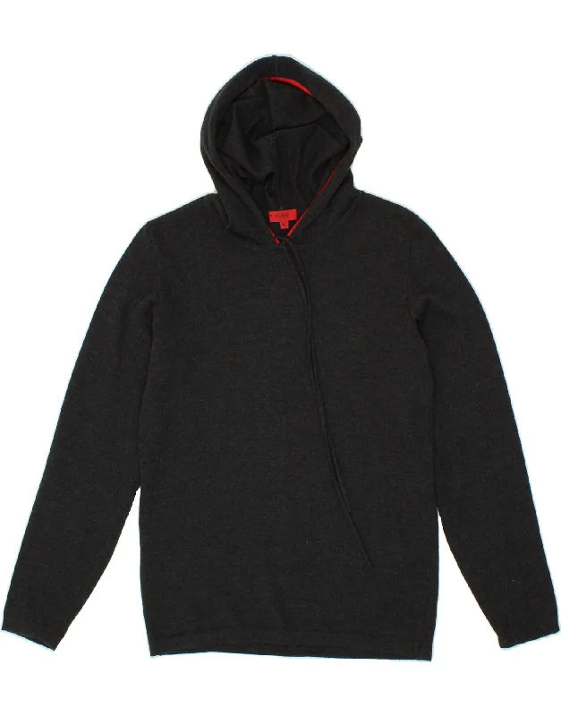 Savings Galore HUGO BOSS Womens Hooded Crew Neck Jumper Sweater UK 14 Large Black