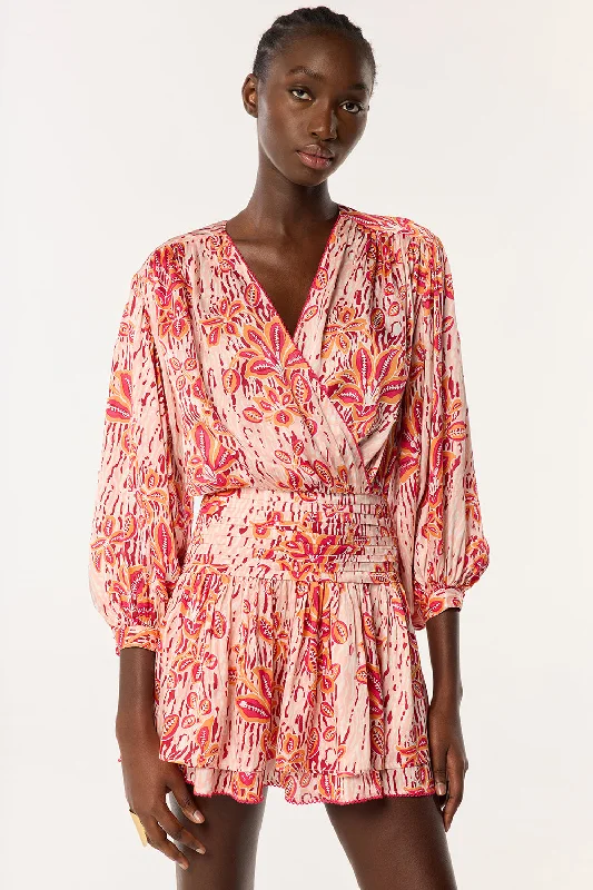 Price Buster Mini Dress Colleen - Pink Exotic Forest