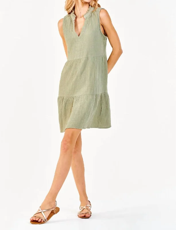 Price Meltdown Helena Sleeveless Dress In Sweet Olive