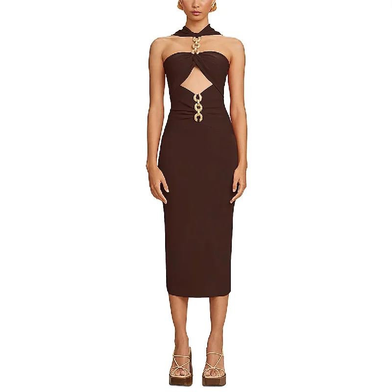 Crazy Deals Womens Ribbed Open-Back Fit & Flare Dress