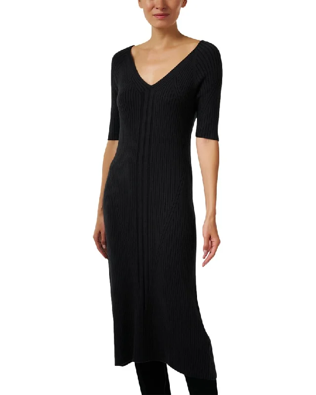 Stock Clearance Ecru Rib Knit Dress
