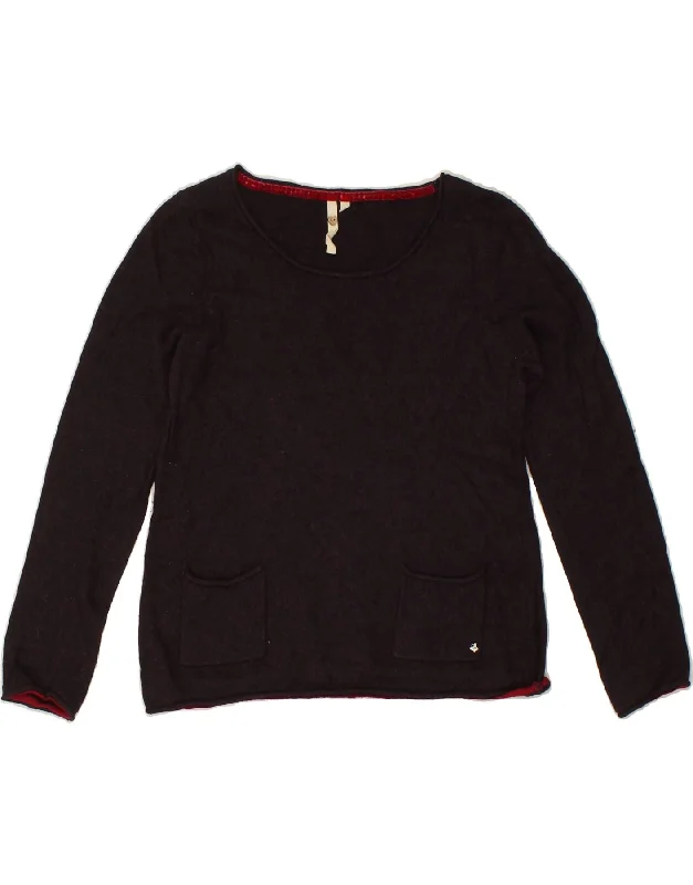 Instant Discount WHITE STUFF Womens Crop Boat Neck Jumper Sweater UK 12 Medium Brown