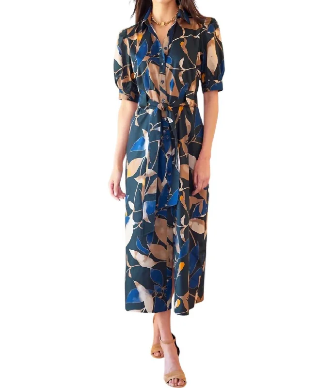 Unbeatable Prices Harper Floral Column Midi Dress In Black/navy/gold