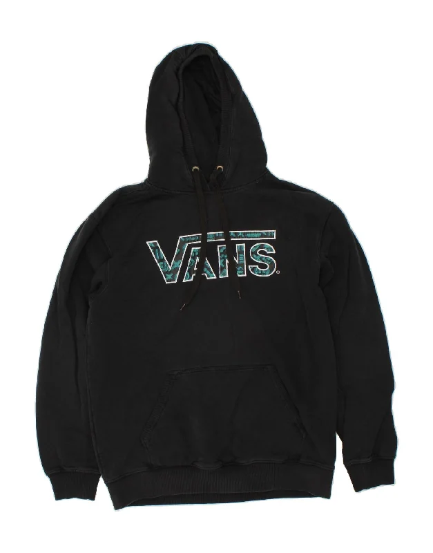 Value Deals VANS Womens Graphic Hoodie Jumper UK 18 XL Black Cotton