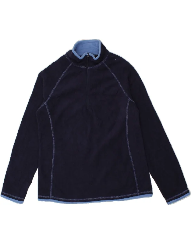 Deal Frenzy MOUNTAIN WAREHOUSE Womens Zip Neck Fleece Jumper UK 14 Medium Navy Blue