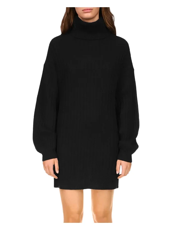 Super Bargain Cozy Nites Womens Knit Turtleneck Sweaterdress