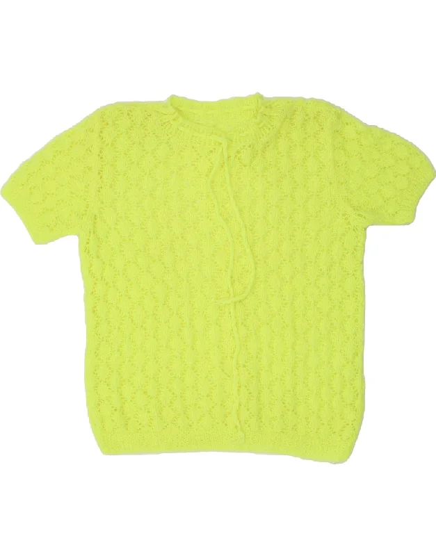 New Markdowns VINTAGE Womens Short Sleeve Crew Neck Jumper Sweater UK 14 Medium Green New Markdowns VINTAGE Womens Short Sleeve Crew Neck Jumper Sweater UK 14 Medium Green