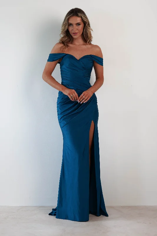 Can't Be Beat Pepper Bodycon Gown | Teal