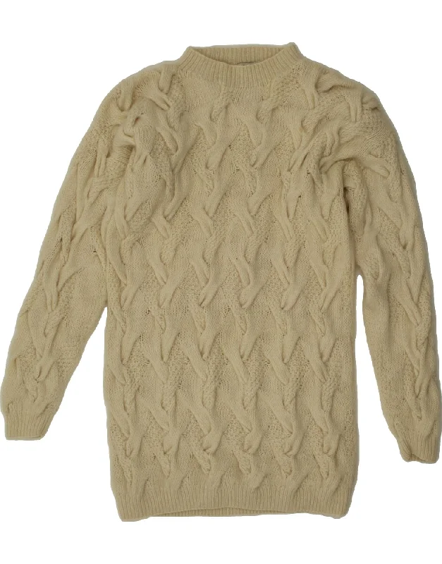 Savings Event VINTAGE Womens Turtle Neck Jumper Sweater IT 42/44 Medium Off White Wool