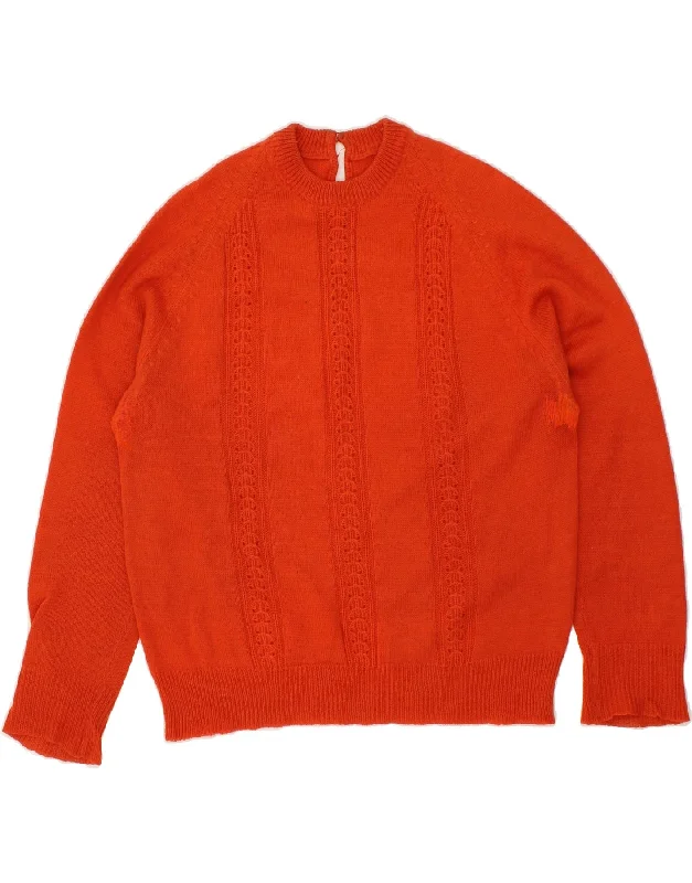 Final Clearance VINTAGE Womens Crew Neck Jumper Sweater UK 14 Large Red