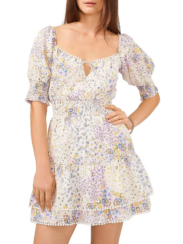 Deal Frenzy Womens Smocked s Fit & Flare Dress
