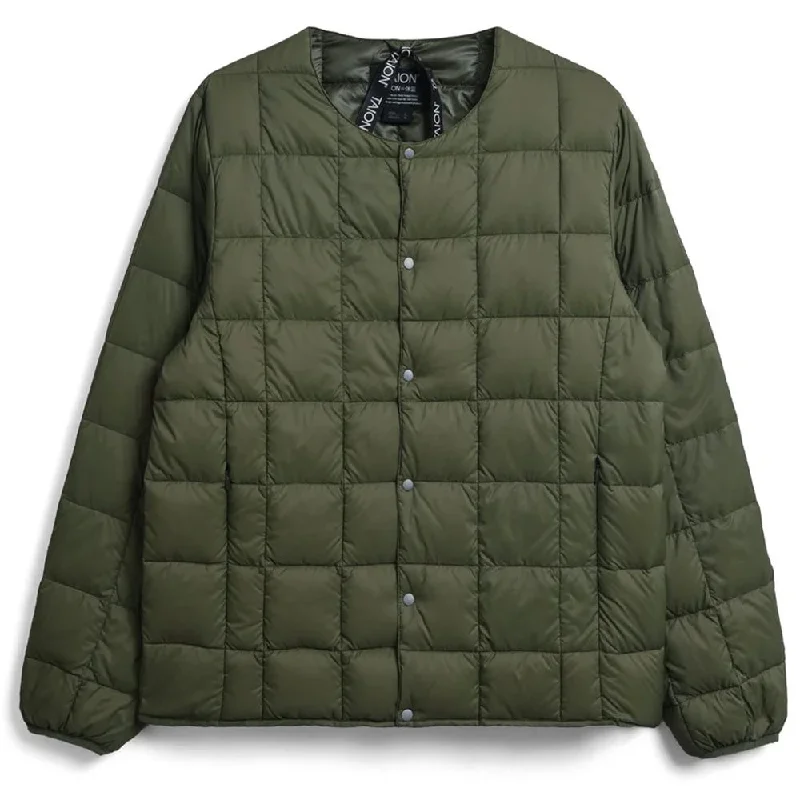 Inventory Reduction Taion Womens Crew Neck Down Jacket Dark Olive