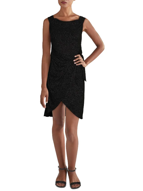 Deal Dash Womens Side Tie Off the Shoulder Mini Dress