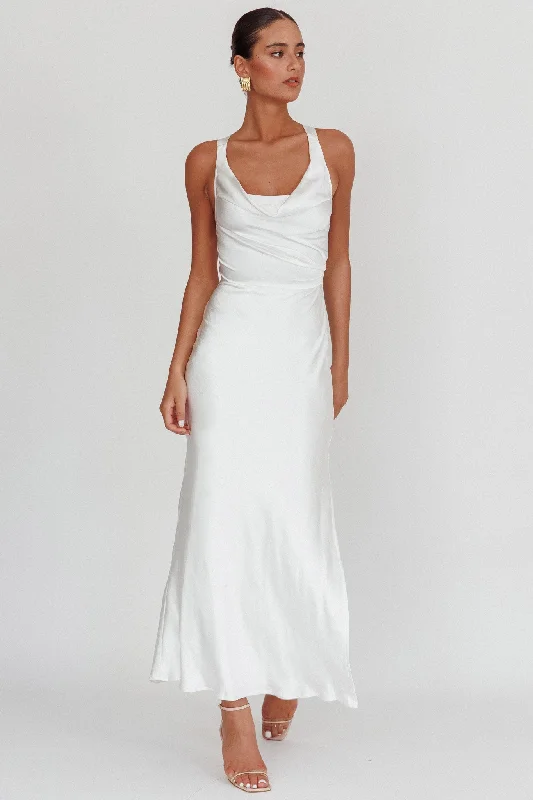 Loyalty Reward Sitara Tied Back Maxi Dress White