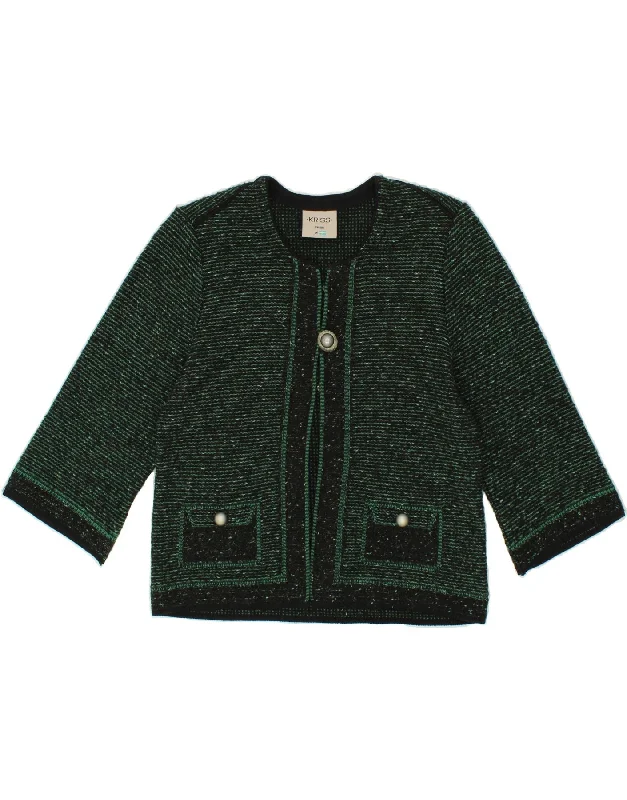 Sale Event VINTAGE Womens Cardigan Sweater UK 14 Medium Green Striped