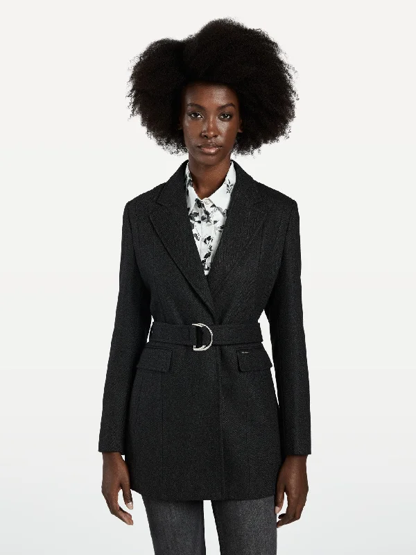 Special Promotion Belted Wool Blend Blazer