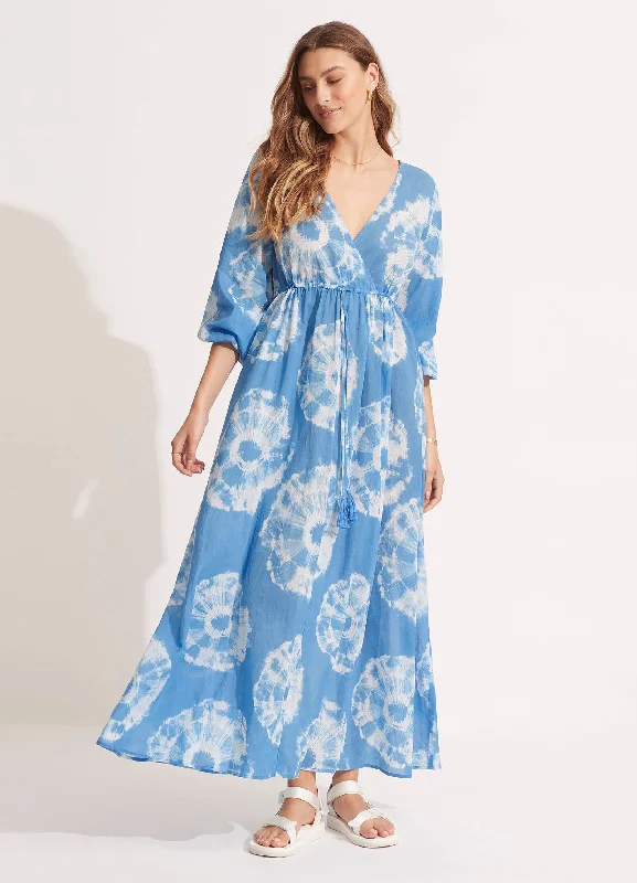 Weekend Special Tie Dye Maxi Dress - Azure