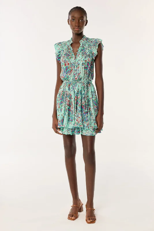 Deal Alert Mini Dress Callie - Mint Exotic Forest