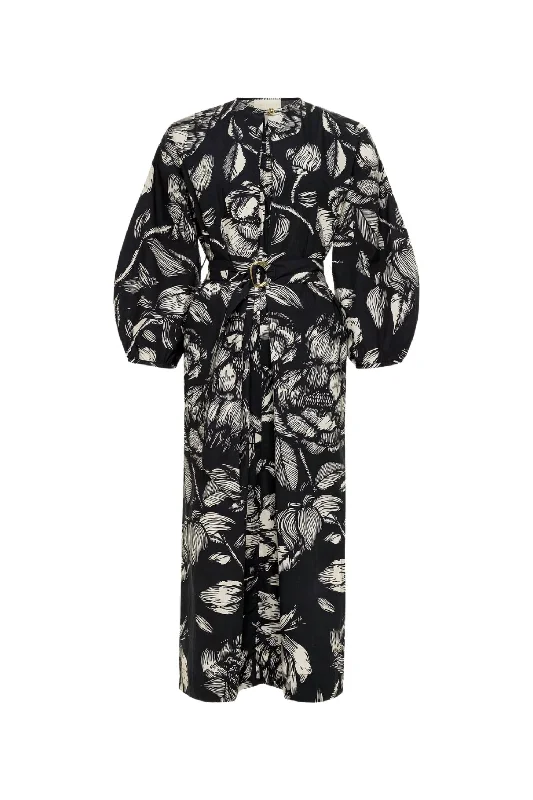 Customer Appreciation Sale Women's Inae Puffed Sleeves Maxi Dress In Black