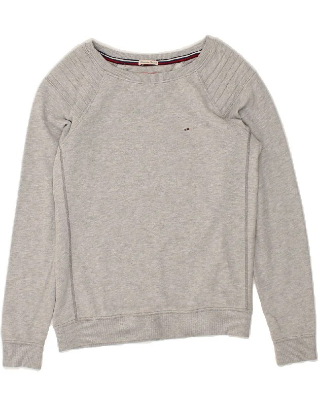 Discount Extravaganza TOMMY HILFIGER Womens Sweatshirt Jumper UK 10 Small Grey Cotton Discount Extravaganza TOMMY HILFIGER Womens Sweatshirt Jumper UK 10 Small Grey Cotton
