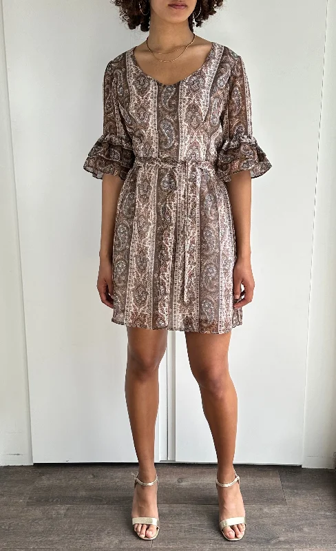 Shop and Save 1970's Original Vintage Kati At Laura Phillips Paisley Print Dress UK 8 - 12