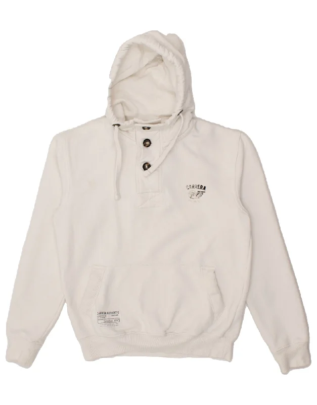 Limited Quantity CARRERA Womens Hoodie Jumper UK 14 Medium White Cotton