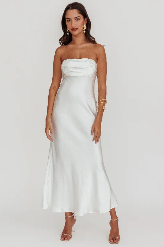 Quick Sale Moon Song Strapless Laced Back Dress Off White