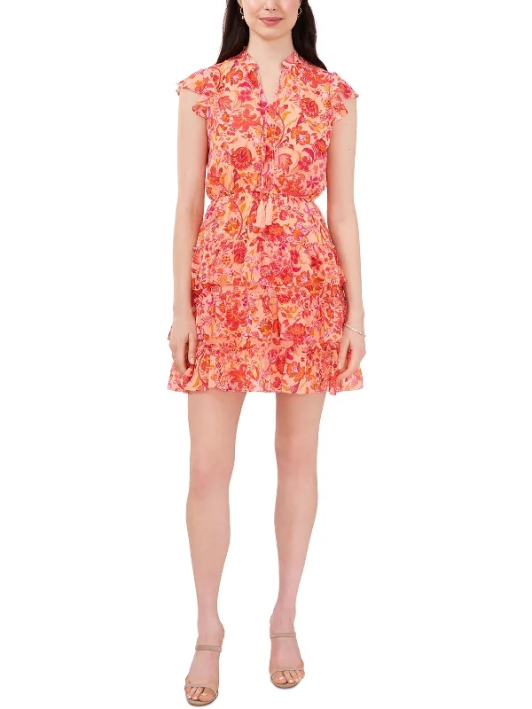 Price Meltdown Petites Womens Chiffon Short Mini Dress