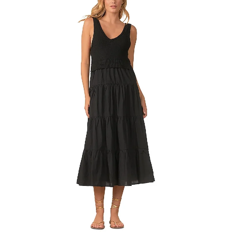 Unmissable Offer Womens Mixed Media Sleeveless Midi Dress