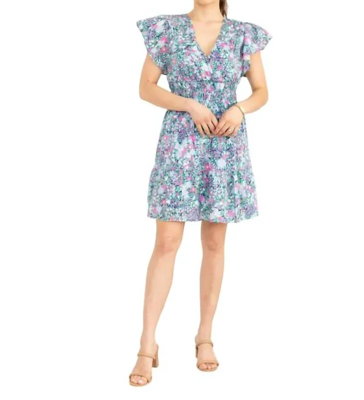 Best Bargains Kimora Mini Dress In Navy Multi