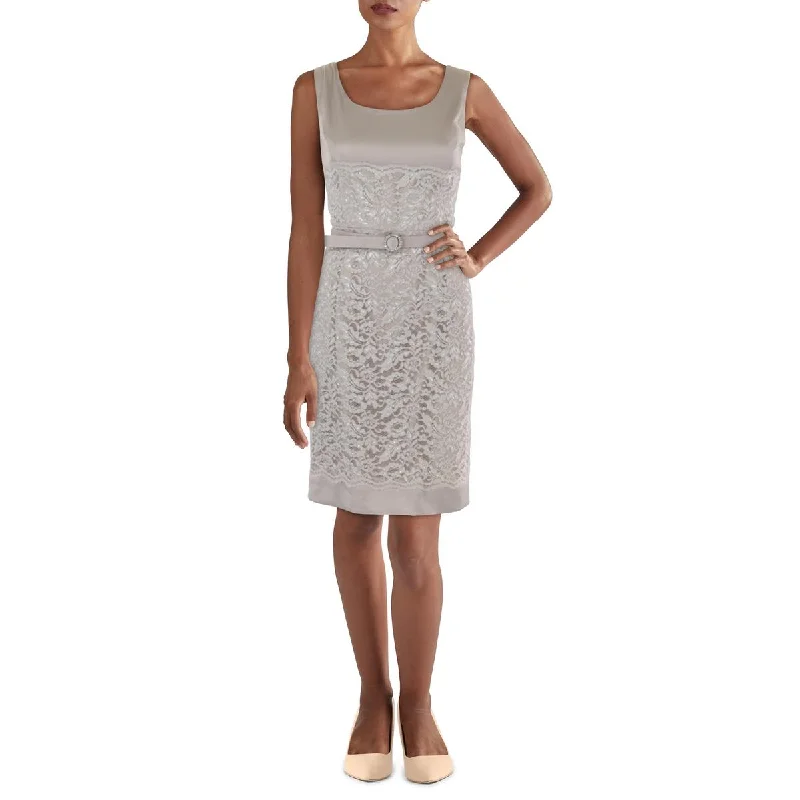 Major Savings Womens Metallic Lace Sleeveless Cocktail Dress