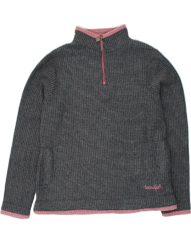 Massive Deals WEIRD FISH Womens Zip Neck Fleece Jumper UK 14 Medium Grey Polyester